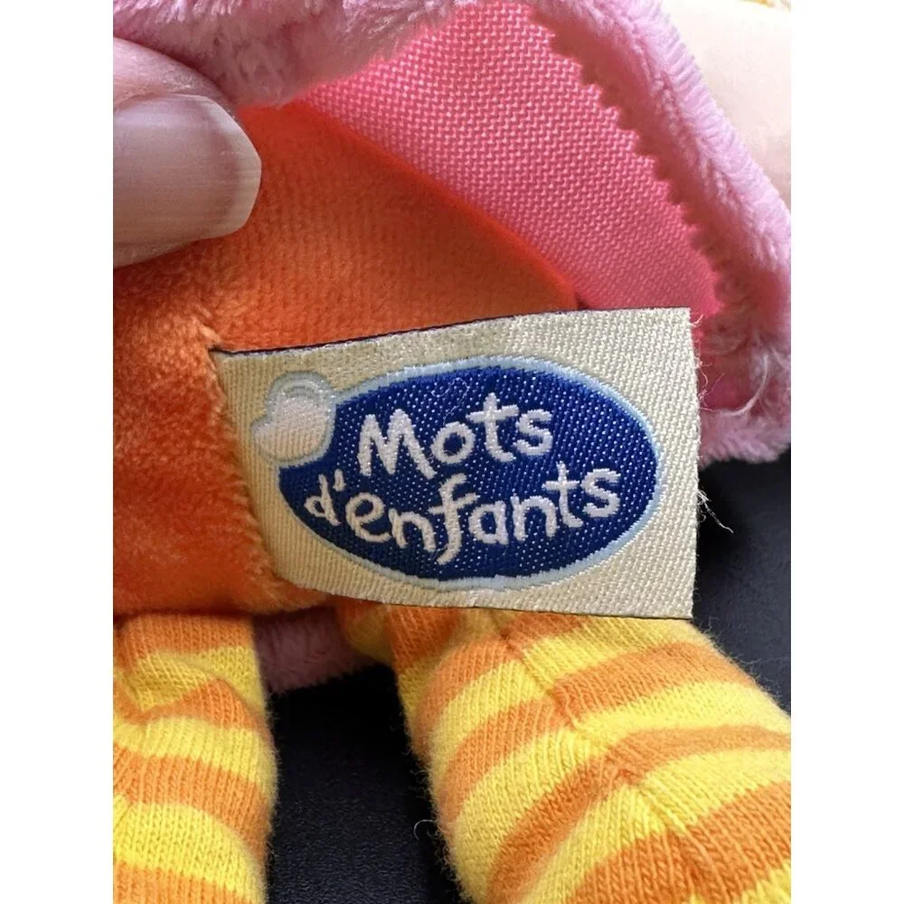 MOTS D'ENFANTS Soft Embroidered Bunny Rabbit Stuffed Animal Plush Made in France